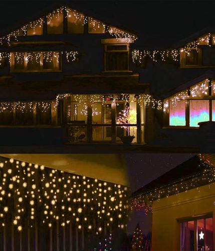 Sople świetlne LED 500 – kurtyna 13,4 m, biały ciepły, 8 trybów na Arena.pl