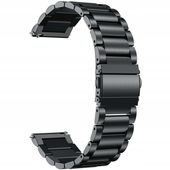 Bransoleta STALOWA Nierdzewna CZARNY DO SMARTWATCH uniwersalny 22mm Wenom