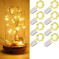 ŁAŃCUCH ŚWIETLNY LED 8 SZTUK 3 M 30 LED CIEPŁA BIEL DEKORACYJNE ŚWIATEŁKA