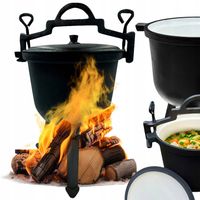 KOCIOŁEK ŻELIWNY EMALIOWANY GARNEK myśliwski węgierski 10L OGNISKO GRILL