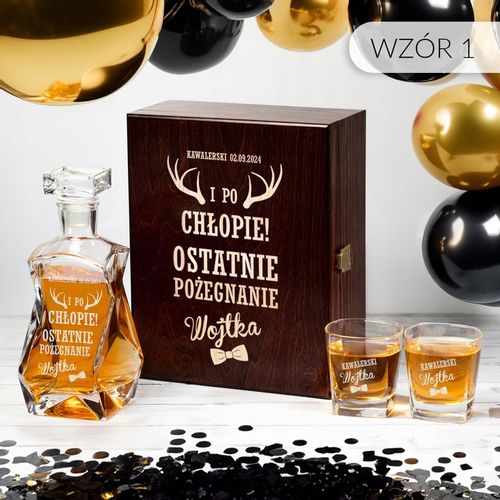 PREZENT NA WIECZÓR KAWALERSKI KARAFKA Z GRAWEREM SZKLANKI DO WHISKY GRAWER na Arena.pl