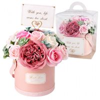 flower box, bukiet zapachowych kwiatów mydlanych w pudełku 21х22cm buk10r
