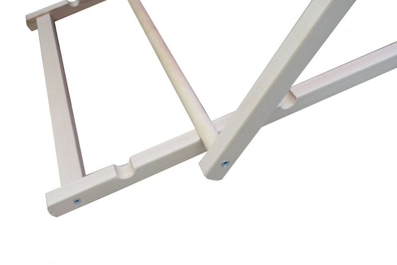 LEŻAK PLAŻOWY OGRODOWY DREWNIANY SKŁADANY BIAŁO-NIEBIESKI 17015 zdjęcie 2