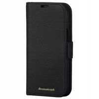 ETUI DO IPHONE 15 CZARNE SKÓRZANE PORTFEL 2w1 OCHRONA DBRA