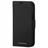 ETUI DO IPHONE 15 CZARNE SKÓRZANE PORTFEL 2w1 OCHRONA DBRA