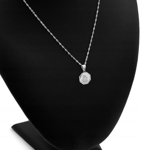 ŁAŃCUSZEK SREBRNY SINGAPUR 925 MEDALIK D356 CHRZEST 45CM na Arena.pl