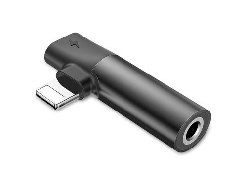 Adapter Baseus Audio mini jack lightning kątowy L43 Czarny na Arena.pl