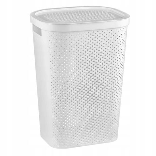 Kosz na Pranie Bieliznę 60L Curver Pojemnik do Łazienki z Kalpą Pokrywą na Arena.pl