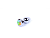 Metalowy Korek Analny Ze Świecącym Kryształem - Diamond Plug Disco