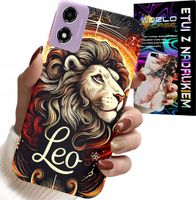 ETUI DO MOTOROLA MOTO E14 - LEW, ZNAK ZODIAKU ASTRONOMIA, CASE + SZKŁO