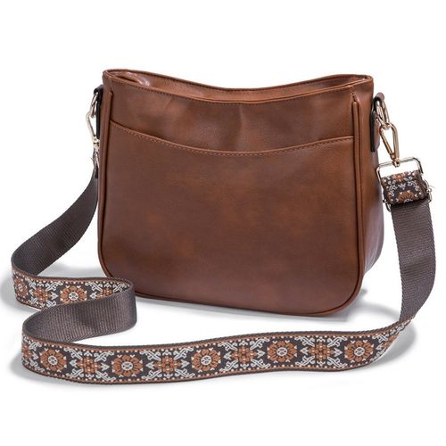 Torebka Damska BRĄZOWA Elegancka Pojemna na Ramię Pasek Brązowy na Arena.pl