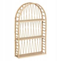 PÓŁKA REGAŁ 45x74x11 CM WISZĄCA ŚCIENNA 3 PÓŁKI LOFT DREWNIANA STOJAK BRĄZ