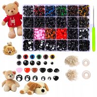 Oczy do Maskotek zabawek oczka noski bezpieczne zestaw 1060 el etui 6-16mm