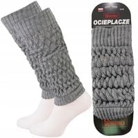 Ocieplacze na nogi damskie na łydki zimowe rozciągliwe Martinex szare