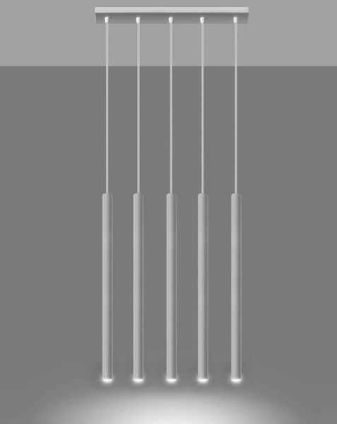 LAMPA wisząca Pastelo SL.0468 metalowa OPRAWA listwa ZWIS tuby sople białe zdjęcie 2