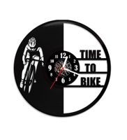 Zegar ścienny z płyty winylowej  TIME TO BIKE - 5.9