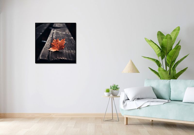 Plakat 70x70cm Pojedynczy Liść zdjęcie 4