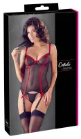 cottelli lingerie koszulka siateczkowa z paskami 75b/s + stringi