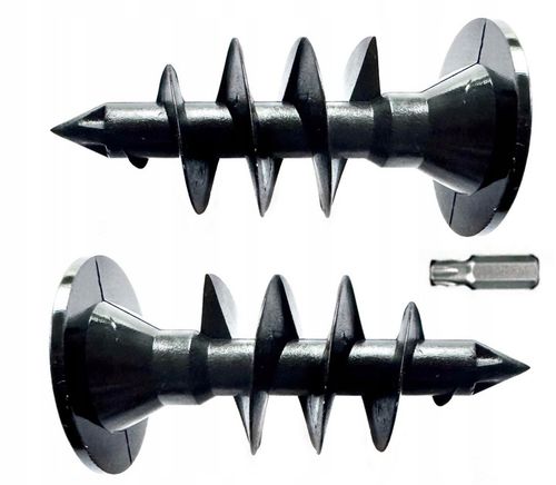 KOŁKI WKRĘTY DO MOCOWANIA FOLII KUBEŁKOWEJ FUNDAMENTOWEJ ŚLIMAK 100 SZT BIT na Arena.pl