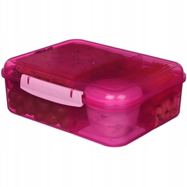 LUNCH BOX ŚNIADANIÓWKA SISTEMA POJEMNIK BOX BENTO 1650ml Z PRZEGRÓDKAMI SOS zdjęcie 4