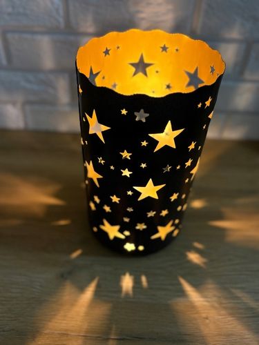 Lampion Świąteczny Gwiazdy Metalowy Czarny Filament Ciepły Biały na Arena.pl