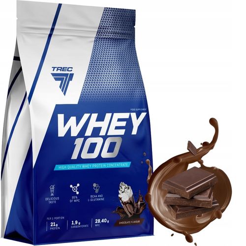 WPC Trec Whey 100 900g PYSZNE BIAŁKO PROTEINY NA MASĘ MIĘŚNIE DO TRENINGU na Arena.pl