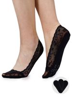 Skarpety stopki damskie niskie koronkowe z ABS czarne 3PAK 36-41 YOCLUB