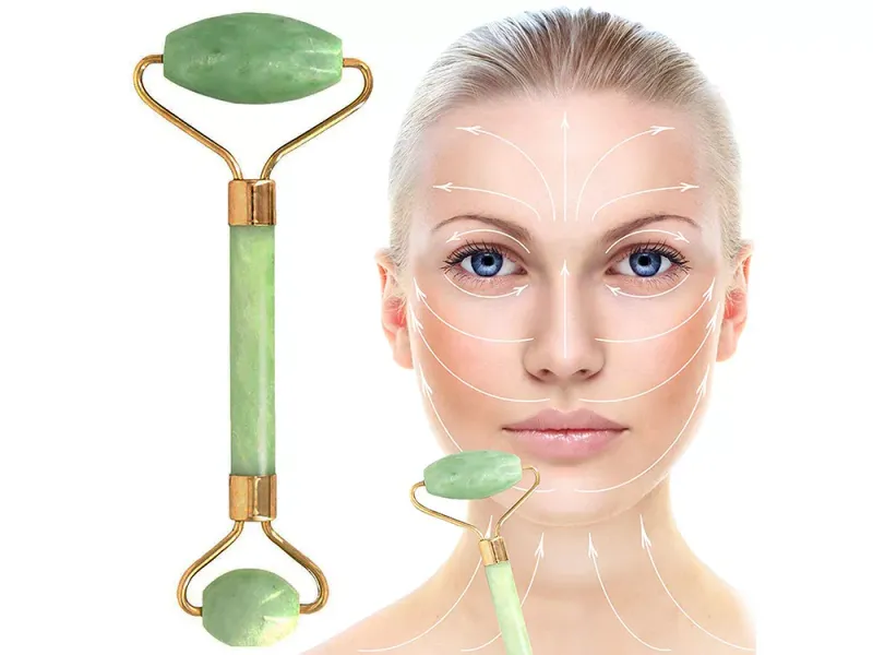 Masażer do twarzy z jadeitu roller jadeitowy wałek zdjęcie 3