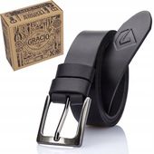 PASEK Męski Skórzany do SPODNI DŁUGI 135cm Czarny Skóra Naturalna