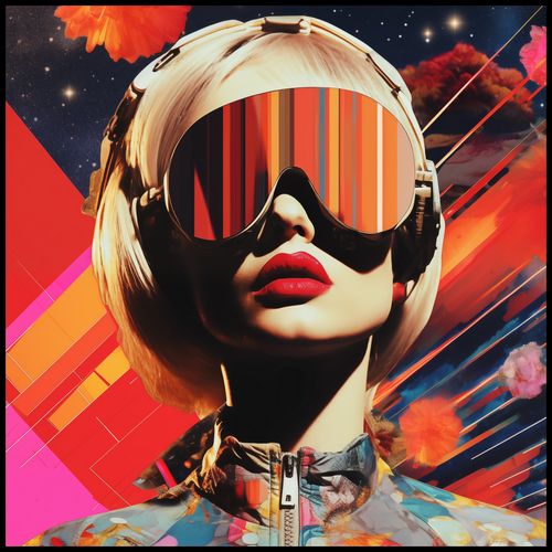 Plakat 100x100cm Retrofuturystyczna Muza na Arena.pl