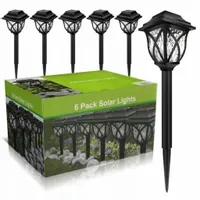 LAMPA OGRODOWA WBIJANA LED SOLARNA SŁUPEK 6szt LAMPKI DEKORACYJNA DO OGRODU