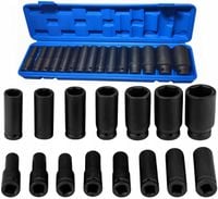 Nasadki udarowe długie CRV zestaw do klucz pneumatyczny 10-30mm 13 SZT