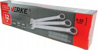 KLUCZE PŁASKIE PŁASKO-OCZKOWE 12 SZT ZESTAW VERKE