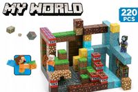 KLOCKI MAGNETYCZNE SZEŚCIANY BLOKI KLOCKI PIKSELE 220 KLOCKÓW + 2 LUDZIKI