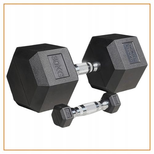 HANTLA HEX - HANTLE ŻELIWNE STALOWE GUMOWANE - 10 kg - PROFESJONALNE na Arena.pl