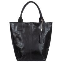 VERA PELLE torebka damska skórzana shopper z saszetką V550 czarna