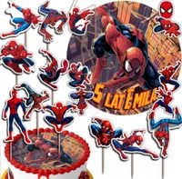 ZESTAW OPŁATEK NA TORT 20CM + TOPPERY - SPIDER MAN+ IMIĘ 15CM 18CM