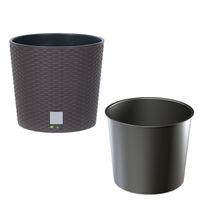 Doniczka okrągła rattan 40x40x37,5 cm umbra