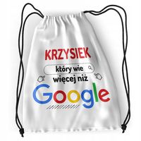 Plecak Dla Krzyśka Sportowy Szkolny Worek Torba Z Nadrukiem Ze Zdjęciem