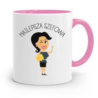 Kubek Różowy Prezent Dla Szefa Najlepsza Szefowa Z Nadrukiem Ze Zdjęciem