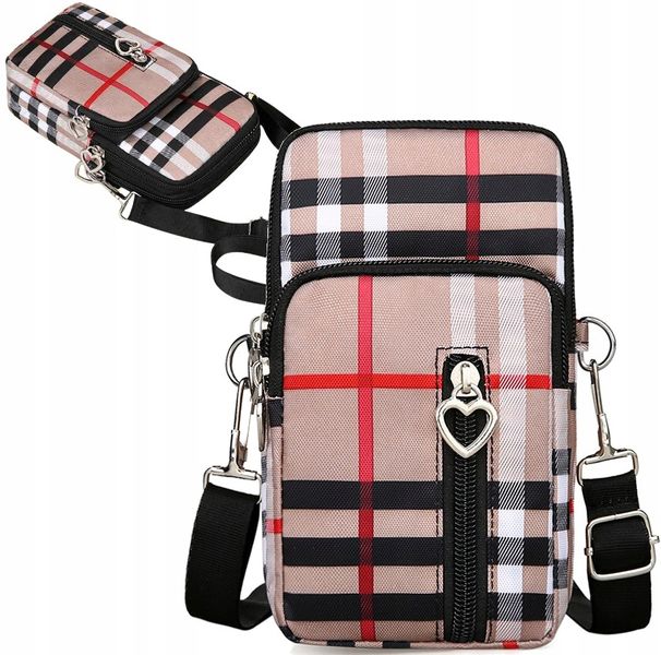 Listonoszka Torebka Na Telefon Miejska Etui Krata zdjęcie 5