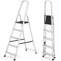 Drabina aluminiowa domowa jednostronna profesjonalna HIGHER 5 stopni 150 kg