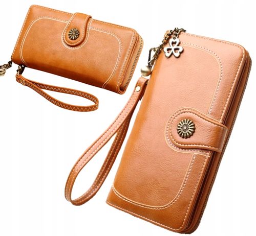 Portfel Damski Skórzany Duży Ażurowy na Arena.pl