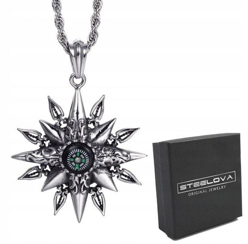 SREBRNA ZAWIESZKA KOMPAS + ŁAŃCUSZEK na Arena.pl