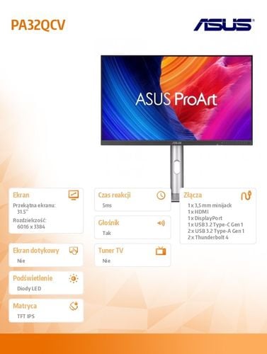 Monitor LED 32" ASUS ProArt 6K PA32QCV na Arena.pl