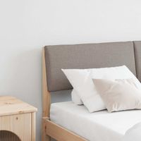 Tapicerowane wezgłowie Ciemnoszary 135 cm Lite drewno sosnowe