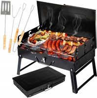 GRILL WĘGLOWY OGRODOWY PRZENOŚNY SKŁADANY WALIZKA NA PIKNIK PLAŻE DOMÓWKE