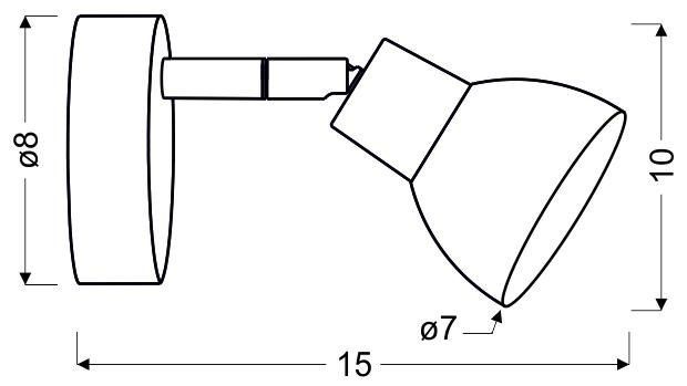 Roy kinkiet 1x5W LED cob główka okrągła 1e z przegubem kd system biały zdjęcie 2