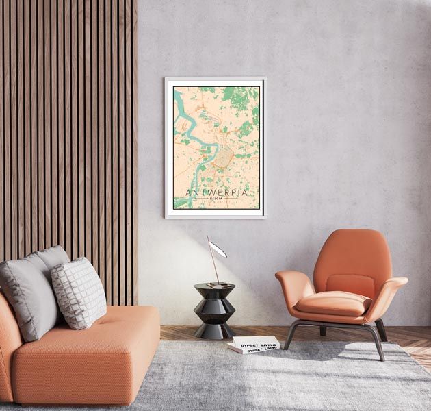 Antwerpia mapa kolorowa - plakat 21x29,7 cm zdjęcie 3