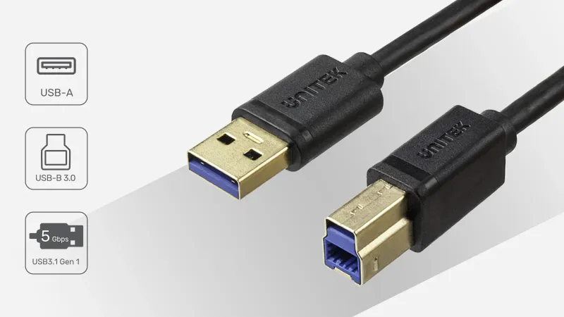 Unitek kabel do drukarki USB-A, USB 3.0, 5 Gbps 2m zdjęcie 2